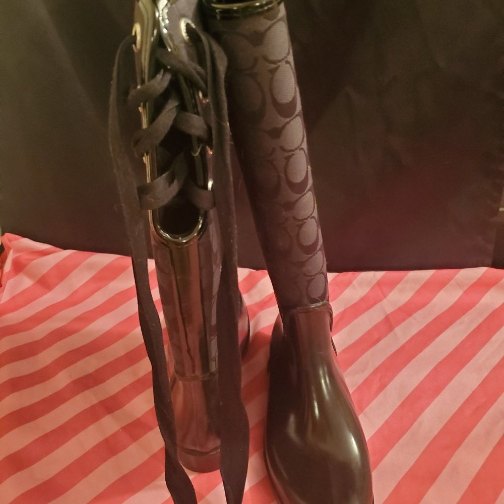 NWOT Coach Tristee Tall Rain/Riding Boot - Picture 2 of 5